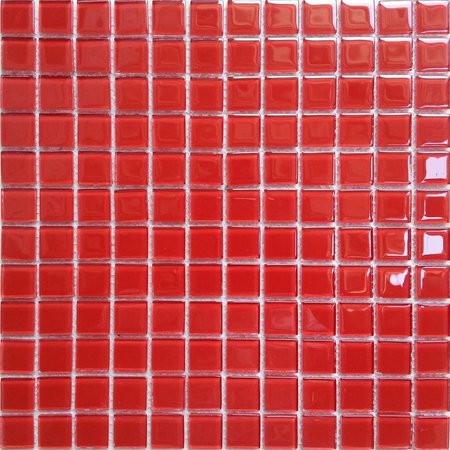 Luxury Tiles Giorgia Red Glass Mosaic Tile 300x300mm