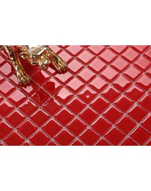 Luxury Tiles Giorgia Red Glass Mosaic Tile 300x300mm