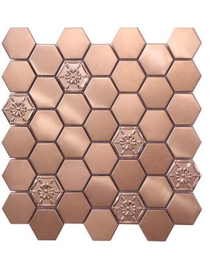Luxury Tiles Claudia Rose Gold Hexagon Mosaic Tile 300x298mm