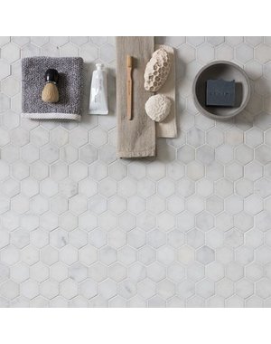 Ca' Pietra Long Island Marble Hexagon Mosaic Tile