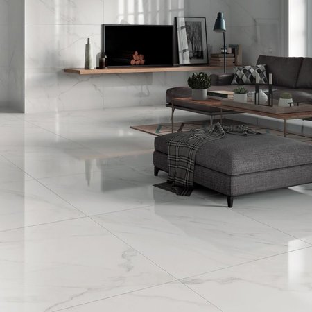 Luxury Tiles Bianca Polished White Marble EffectTile 800x800mm