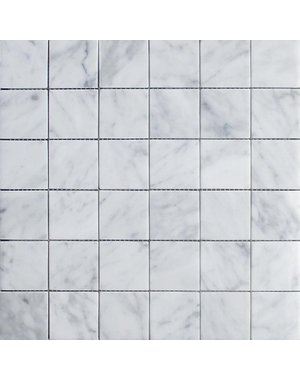 Verona Carrara White Honed Marble Mosaic