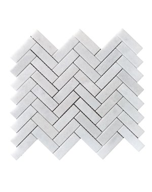 Luxury Tiles Carrara White Honed Herringbone Marble Mosaic