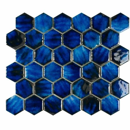 Luxury Tiles Nemesis Blue Hexagon Mosaic Wall & Floor Tile
