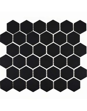 Luxury Tiles Black Hexagon Matt Mosaic Tile