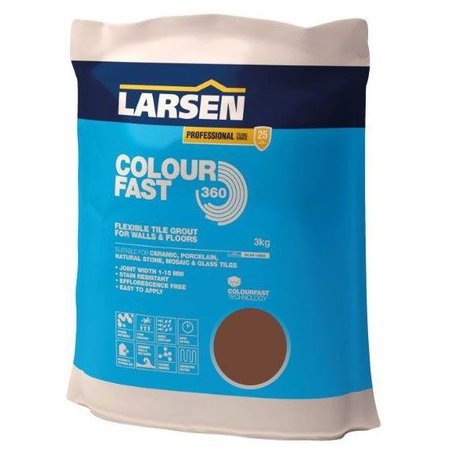 Luxury Tiles Colour Fast 360 Flexible Wall & Floor Grout Brown 3kg