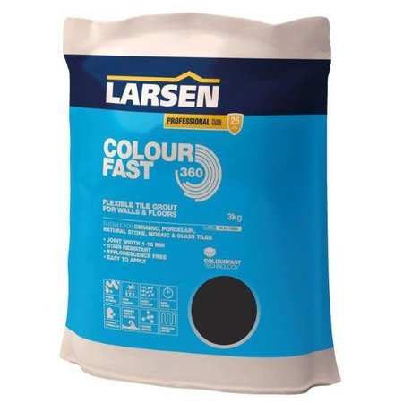 Luxury Tiles Colour Fast 360 Flexible Wall & Floor Grout Black 3kg