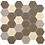 Luxury Tiles Mocha Hexagon Mosaic Tiles 260x250mm