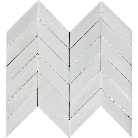 Luxury Tiles Chevron Mosaic White Washed Wood Tile 300x300mm