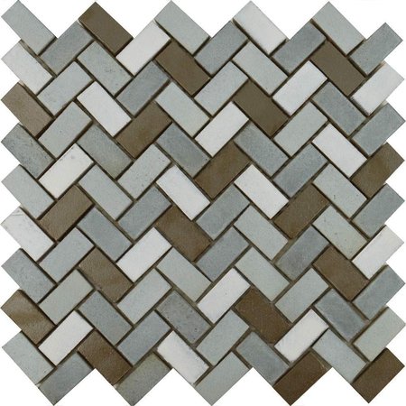 Luxury Tiles Metallic Herringbone Mixed Mosaic Tiles