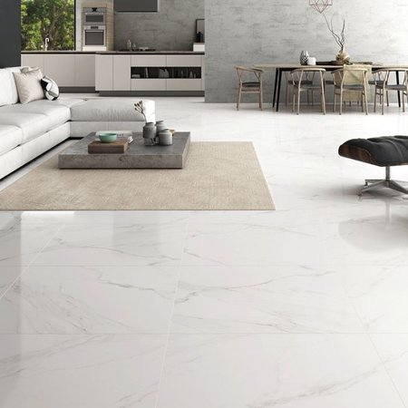 Luxury Tiles Carrara Marble Effect Gloss Tile 60x60cm