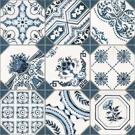 Luxury Tiles Antique Blue Pattern 316x316mm Tile