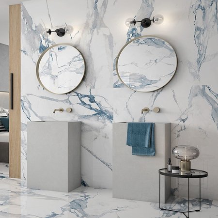 Luxury Tiles Aleotti Royal Blue Marble Effect 600x300mm Porcelain Tile