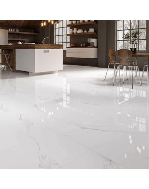 Luxury Tiles Carrara Marble Effect Gloss Tile 1200x1200mm