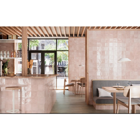 Luxury Tiles Bubblegum Pink Square Ceramic Wall Tile 150x150mm