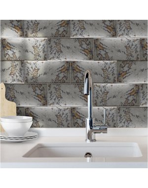 Luxury Tiles Rustic Silver Décor Metro Tile 100x200mm