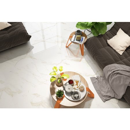 Luxury Tiles Porosha White Gold Marble Effect 600x600mm Tiles