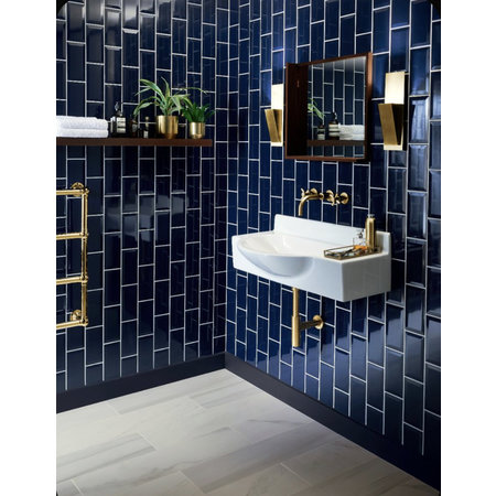 Luxury Tiles  Royal Blue Gloss Metro Tile 20x10cm