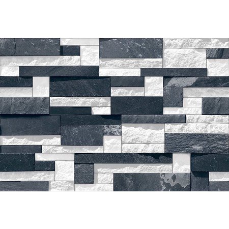 Palazzo Matt Rock Black & White Split Face Wall Tile 300x450mm