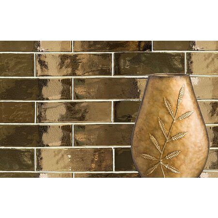 Luxury Tiles Mischa Gold Vintage Metro Wall Tiles 25x5 cm