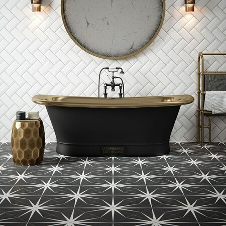 Lily Black Porcelain Floor and Wall Tile