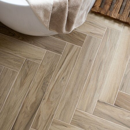 Verona Regatta Blonde Wood Effect Porcelain Tile 10x60cm