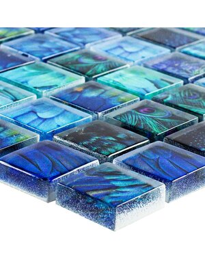 Verona Sapphire Blossom Blue Glass Mosaic