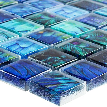 Verona Sapphire Blossom Blue Glass Mosaic