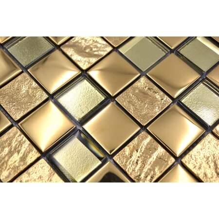 Verona Glass Mosaic Tiles Midland Gold 300x300mm