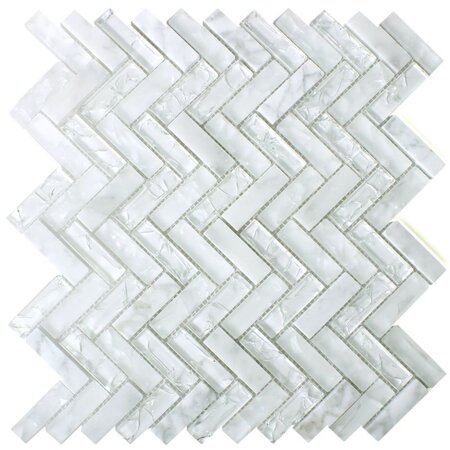 Verona Malawi White Natural Stone Herringbone Mosaic