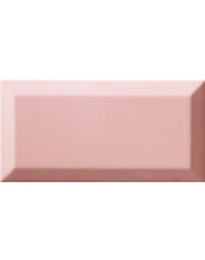 Luxury Tiles Metro Rose Pink Gloss Bevelled Tile 10x20cm