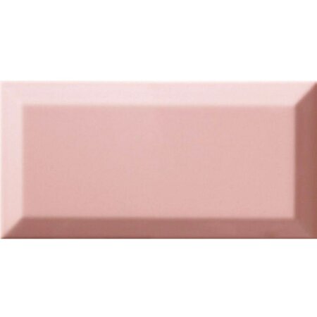 Luxury Tiles Metro Rose Pink Gloss Bevelled 100x200mm