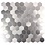 Self adhesive Silver Steel Hexagon Mosaic Tile 320x320 mm