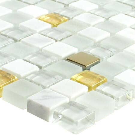 Maryot White Gold Natural Stone Mosaic Tile 300x300 mm