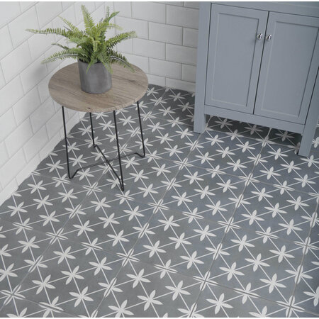 British Ceramic Tiles Wicker Grey Charcoal Floor and Wall Tile 450x450mm