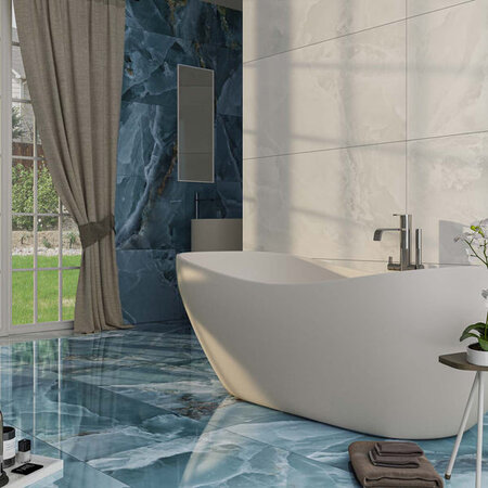 Onyx Sapphire Blue Marble Tile 600x1200 mm