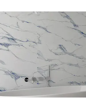  Azure Blue Marble Effect Wall Tile 30x90cm