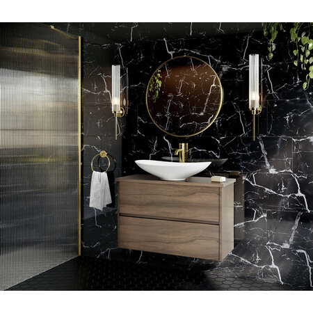 Verona Nero Marquina Polished Marble Effect 300x600mm Porcelain Tile