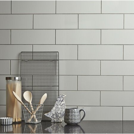 Luxury Tiles High Gloss Pale Grey Metro 300x100mm Wall Tile