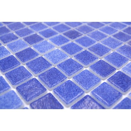 Luxury Tiles Mediterranean Swimming Pool Blue Mix Mosaic Glass Tile