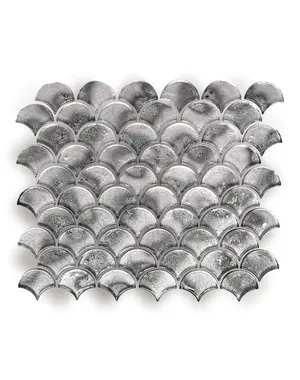 Luxury Tiles Scallop Silver Shell Mosaic Tile