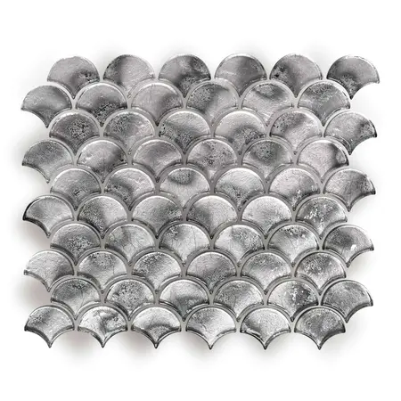 Luxury Tiles Scallop Silver Shell Mosaic Tile