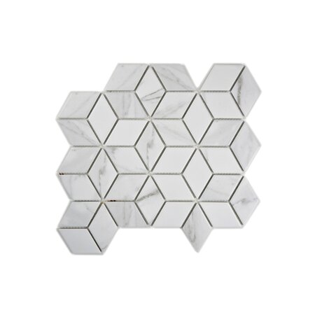 Verona Augustus White hexagon Decor Mosaic 266 x 305 mm