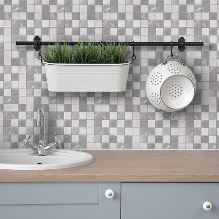Luxury Tiles Stone Grey Marble Effect Mix Mosaic Tile 300x300mm