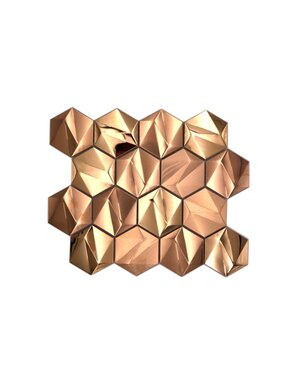  Rose Gold Metal  3D Hexagon Mosaic