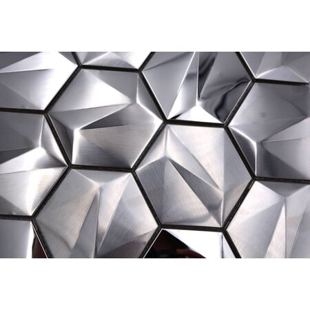 Luxury Tiles Avatar Silver Hexagon mosaic tile