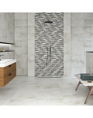 Luxury Tiles Grey mix linear splitface mosaic Tile