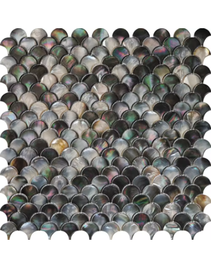  Fishscale Black Mother of Pearl Mosaic