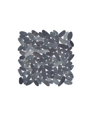 Verona Riverstone Black Flat Cut Pebble Mosaic 300mm x 300mm