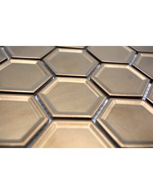  Hexagon Gold Oxidised Mosaic Tile